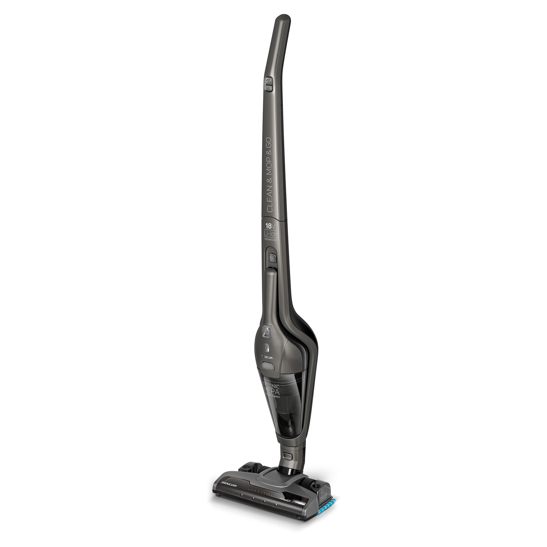 Basics Upright Bagless Lightweight Vacuum Cleaner, Black and White