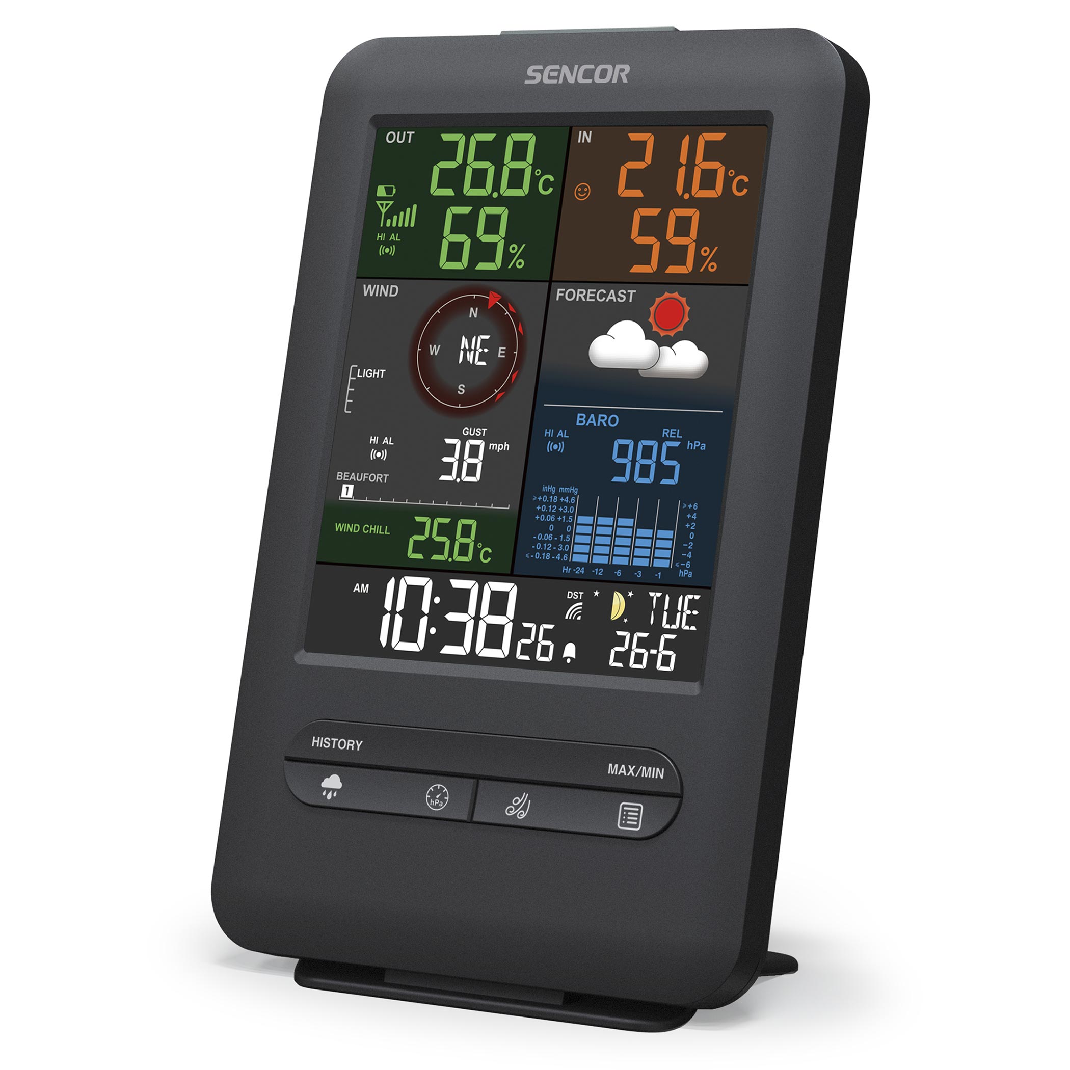 HD Display with Wi-Fi Forecast for 5-in-1 Weather Station