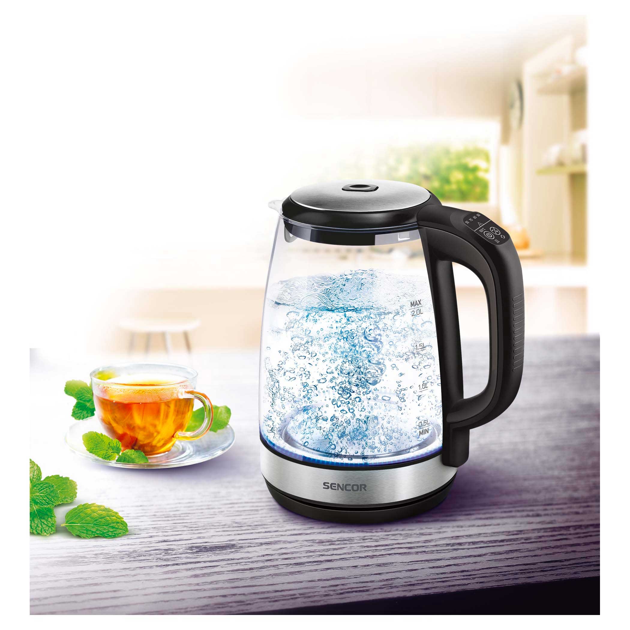 Variable Temperature Electric Kettle 2.0L Glass for Tea Coffee