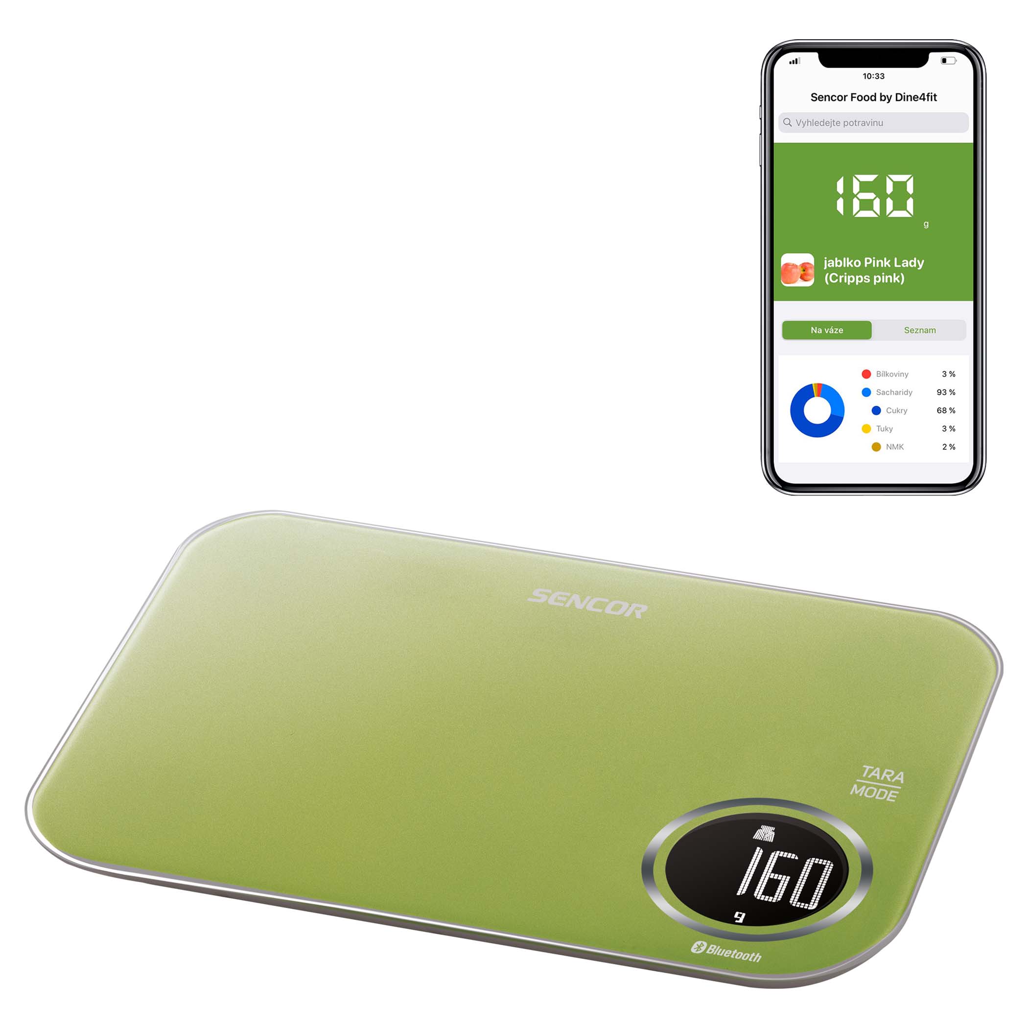 HOTO Smart Kitchen Scale, Bluetooth APP Electronic Scale, Mechanical Scale,  Food Weighing Measuring Tool, LED Digital Display