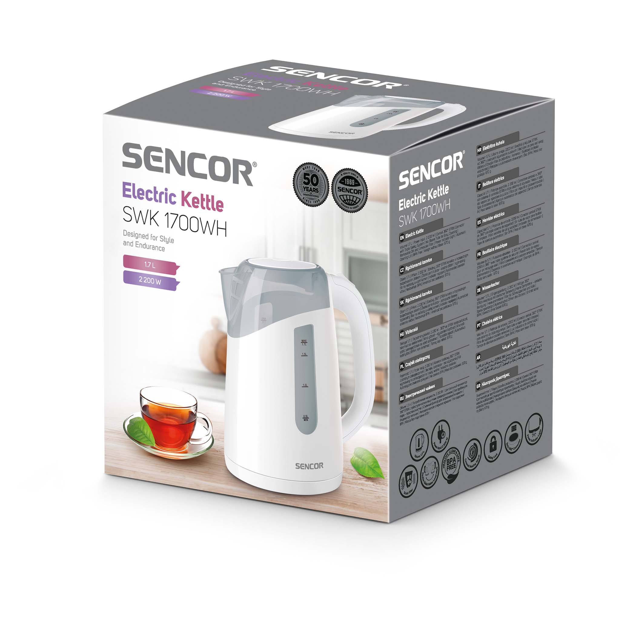 BOLLITORE SEVERIN WK4325 WK 4325 1,7 L Bianco 2200 W