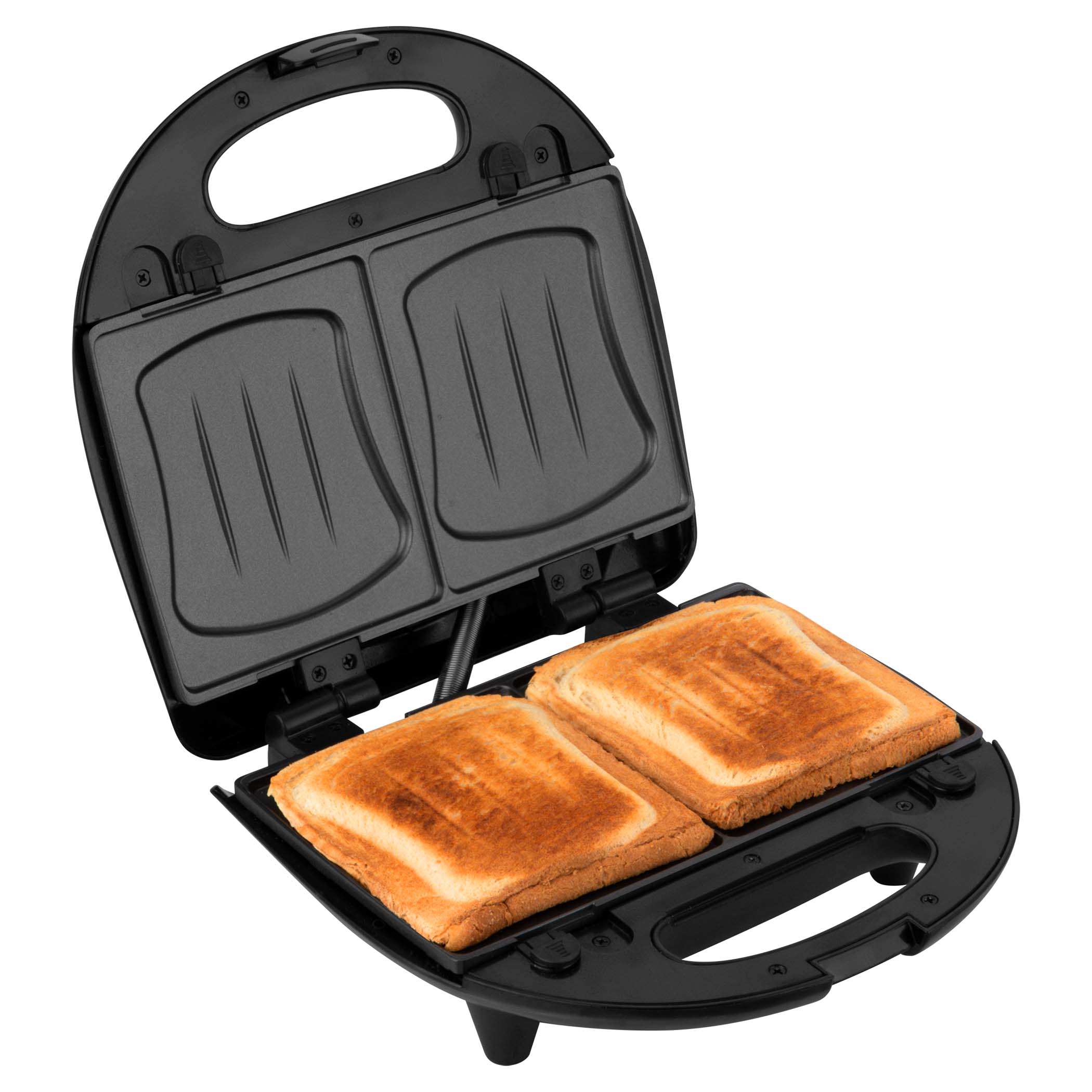 making waffles in a sandwich maker