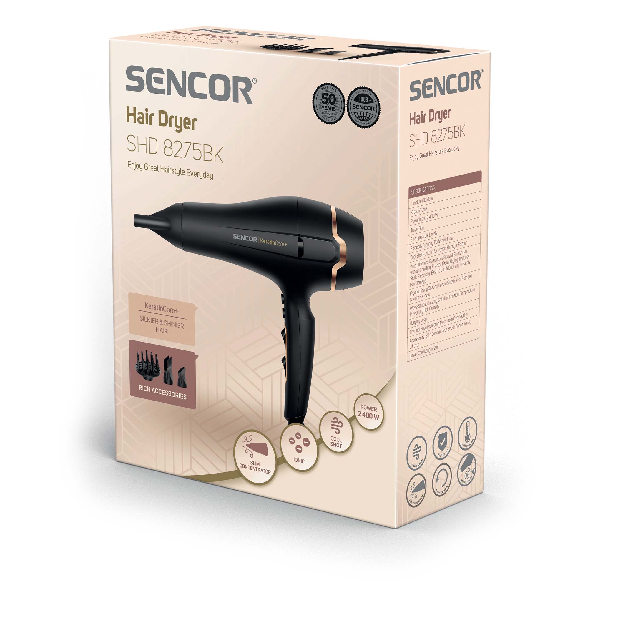 Hair dryer | SHD 8275BK | Sencor Hair dryer | SHD 8275BK | Sencor