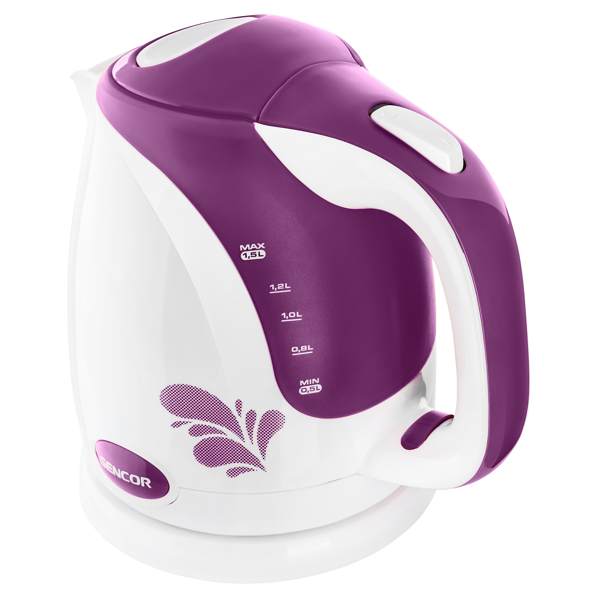 Sencor SWK45VT Crystal Electric Kettle with Power Cord Base, Violet Lilac  Mauve 