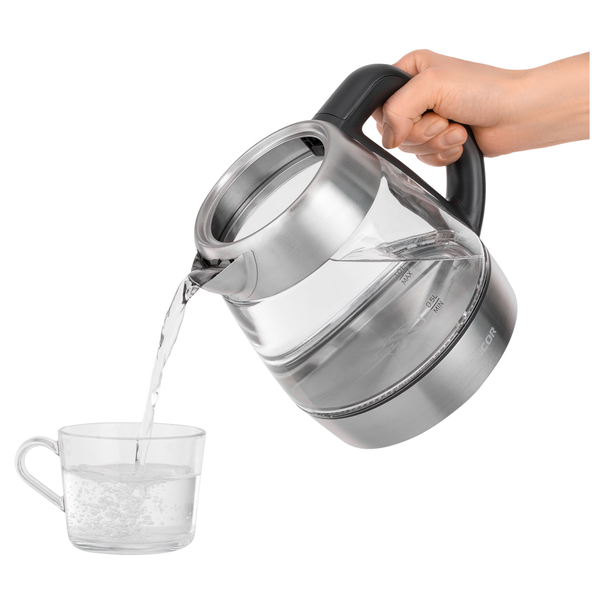 Electric kettle with tea strainer, SWK 1080SS