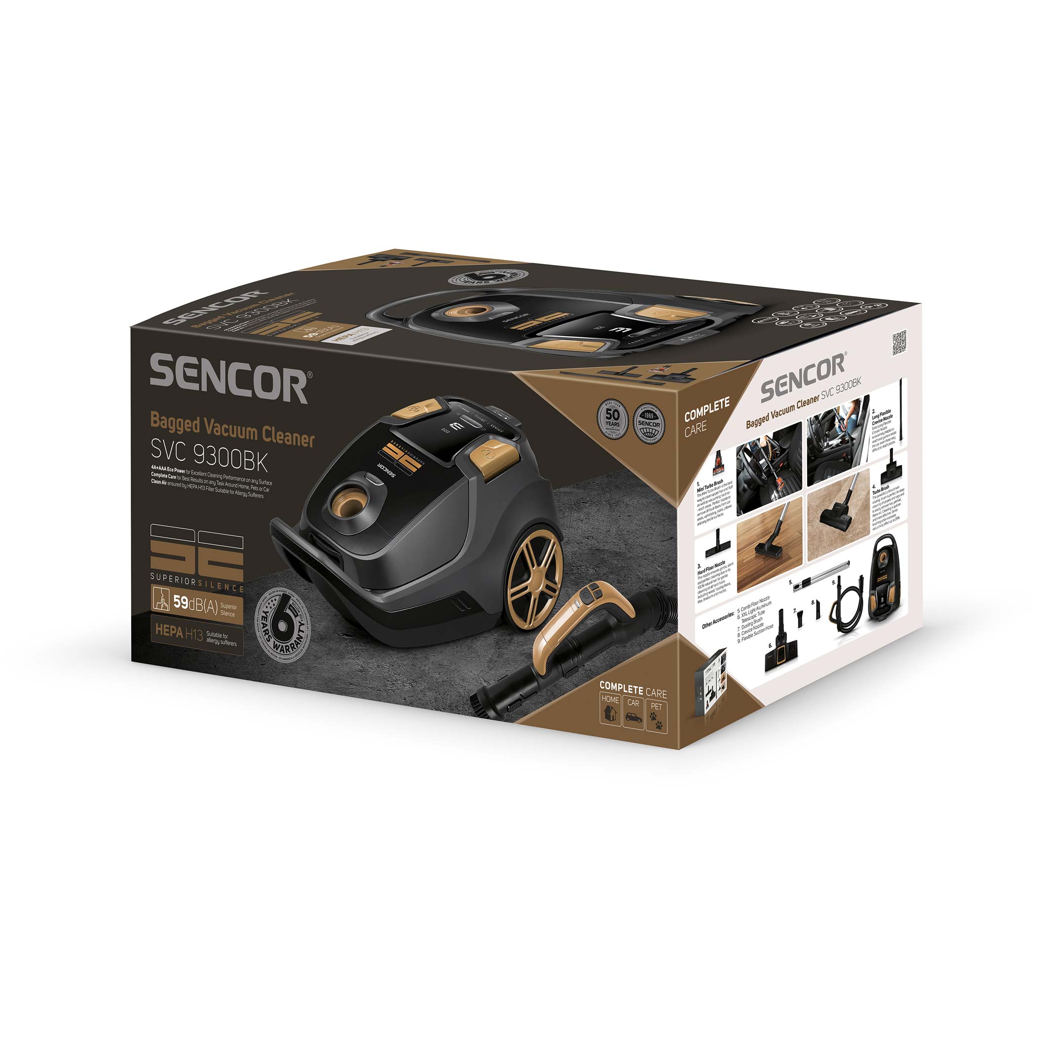 Bagged Vacuum Cleaner SVC 9300BK Sencor