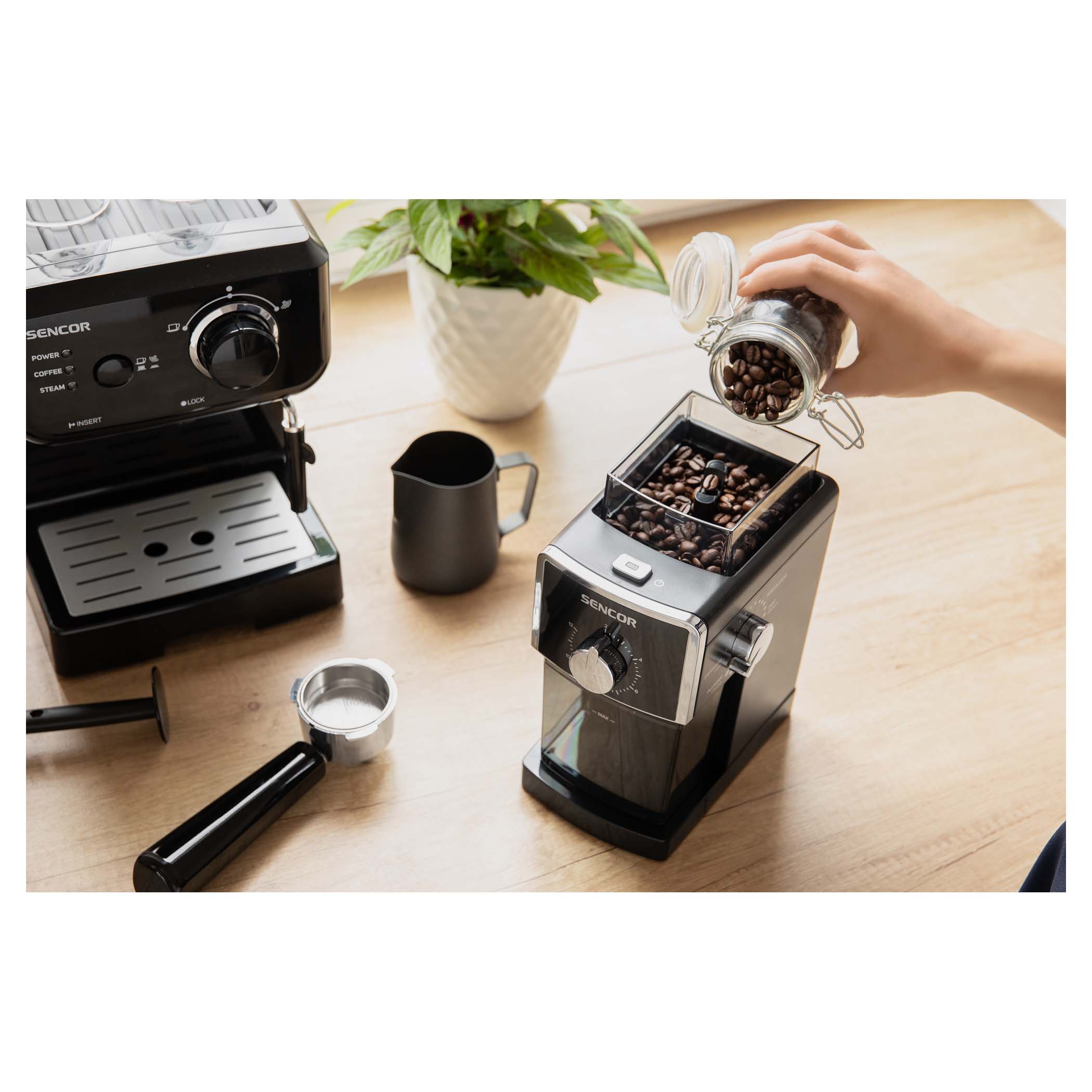 4.5oz Capacity with Easy On/Off Stainless Steel 5 Core Electric Coffee Grinder 