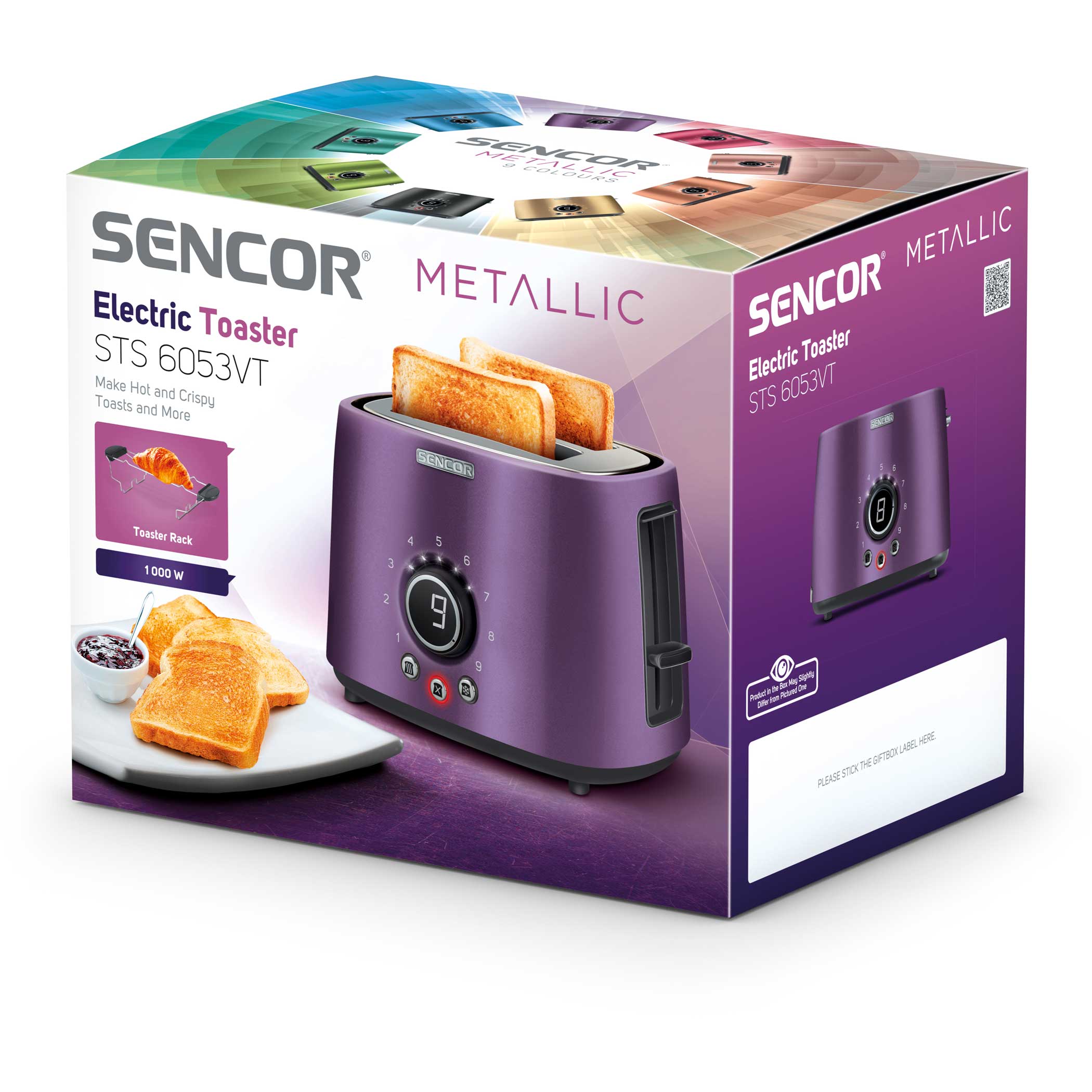 Sencor STS35VT 2-slot Toaster, Violet Lilac Mauve 