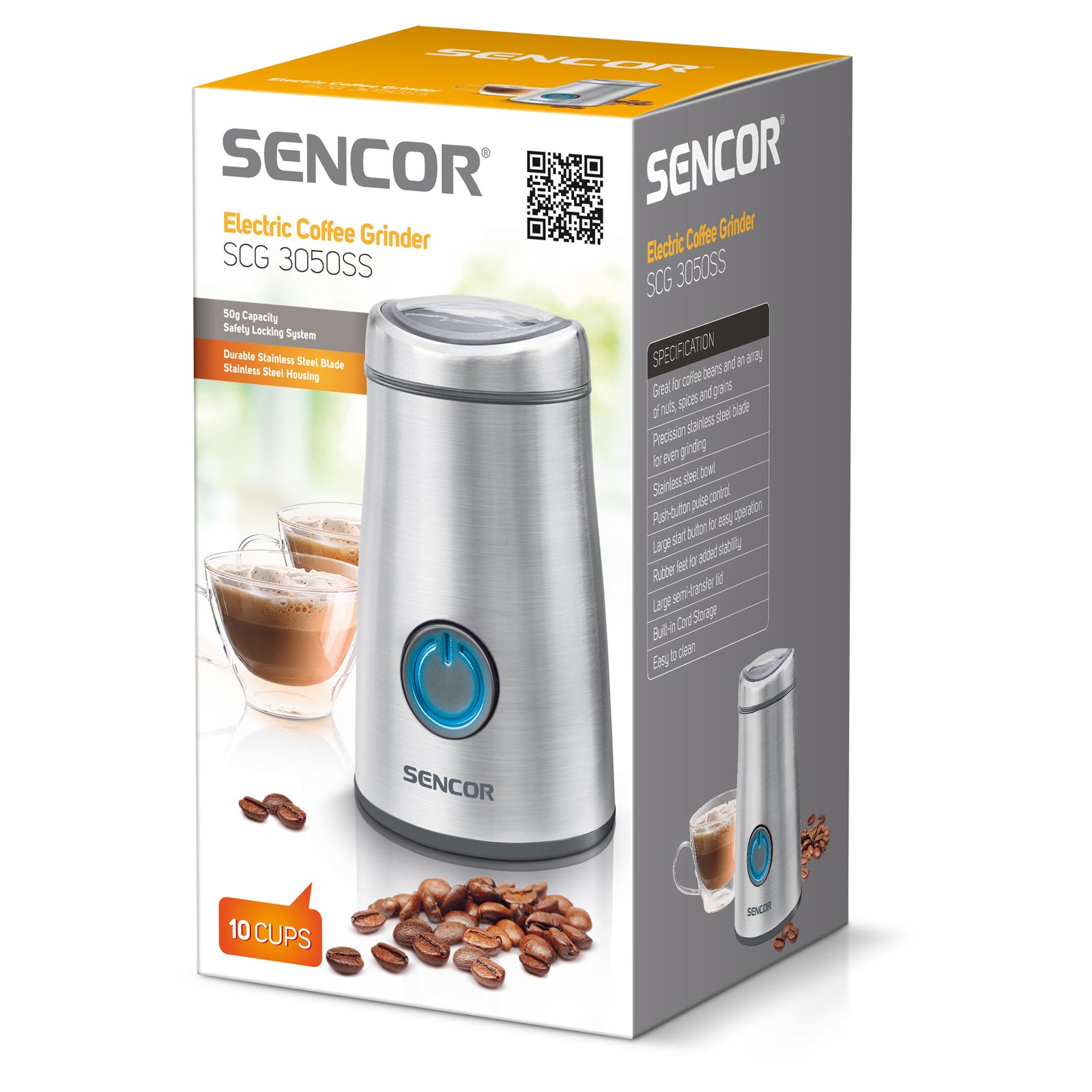 Electric coffee grinder, SCG 3550SS